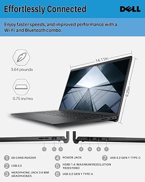 Dell Inspiron 15 3530 Business Laptop, Microsoft Office Lifetime License & Windows 11 Pro, 15.6 FHD Touchscreen, Intel 10-Core i7-1355U, 16 GB RAM, 1 TB SSD, Intel Iris Xe Graphics, 1080P Webcam