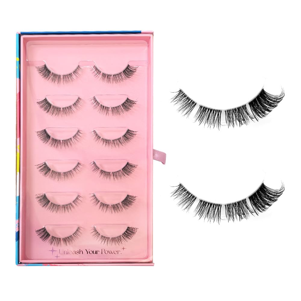 Faux Mink Eyelashes Set - 6 works Natural & Dramatic Lashes, Reusable, Lightweight for Daily & Party Makeup, Enhance Eye Beauty - Image 3