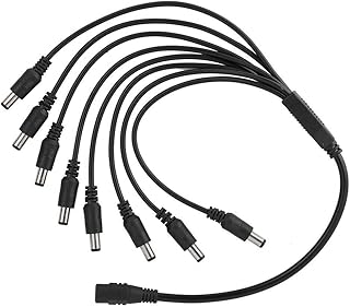 Yustda New OD5.5mm Jack to 8Plug Splitter Conncetor Power Cord for Secuirty CCTV Camera DVR