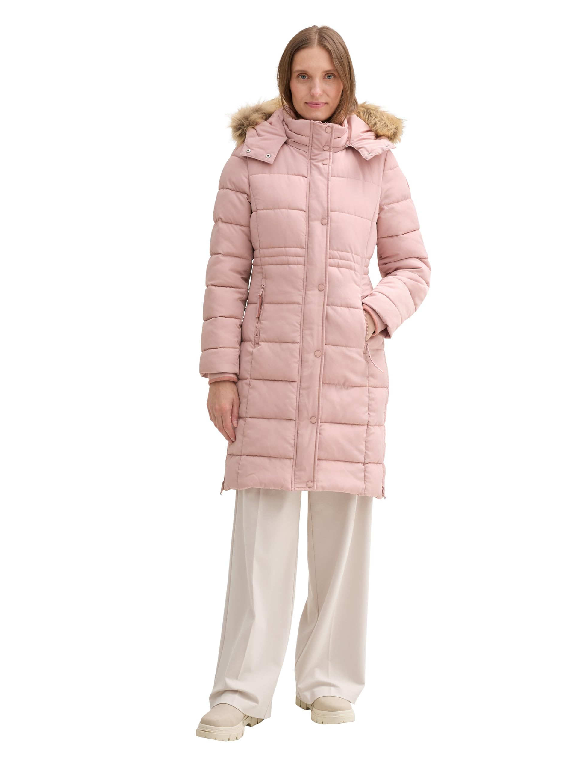 TOM TAILOR Damen 1042915 Puffer Parka mit abnehmbarer Kapuze