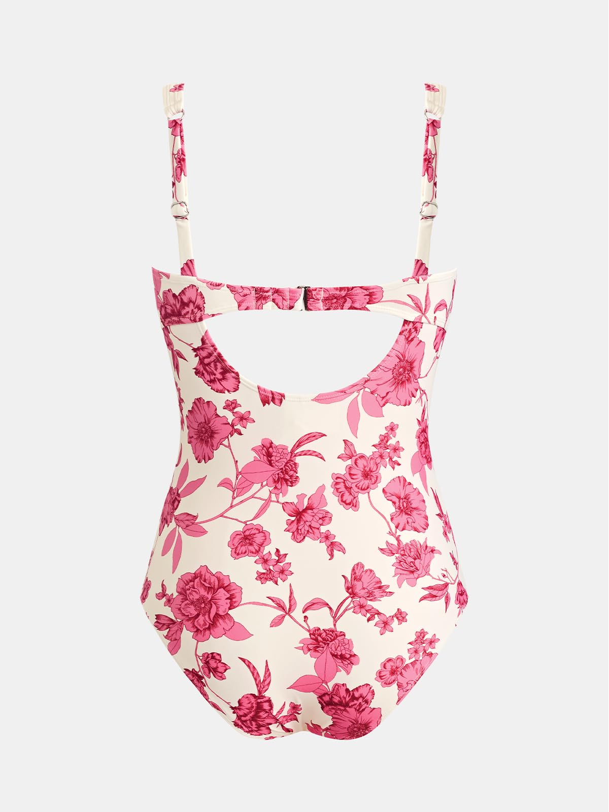 CUPSHE Maillot de bain une pièce pour femme - Col carré - Bretelles réglables - Crochet dans le dos froncé