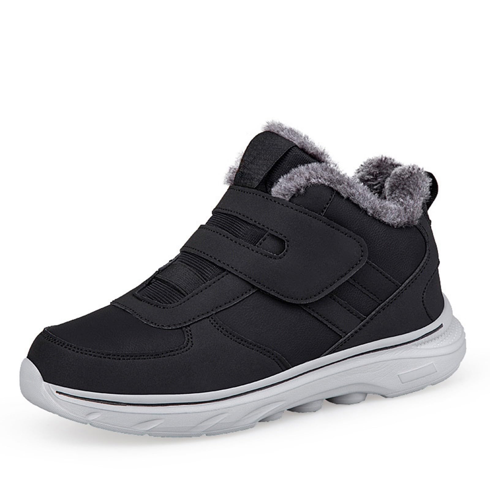 Winterstiefel Herren Leder Gefüttert Winter Laufschuhe Joggingschuhe