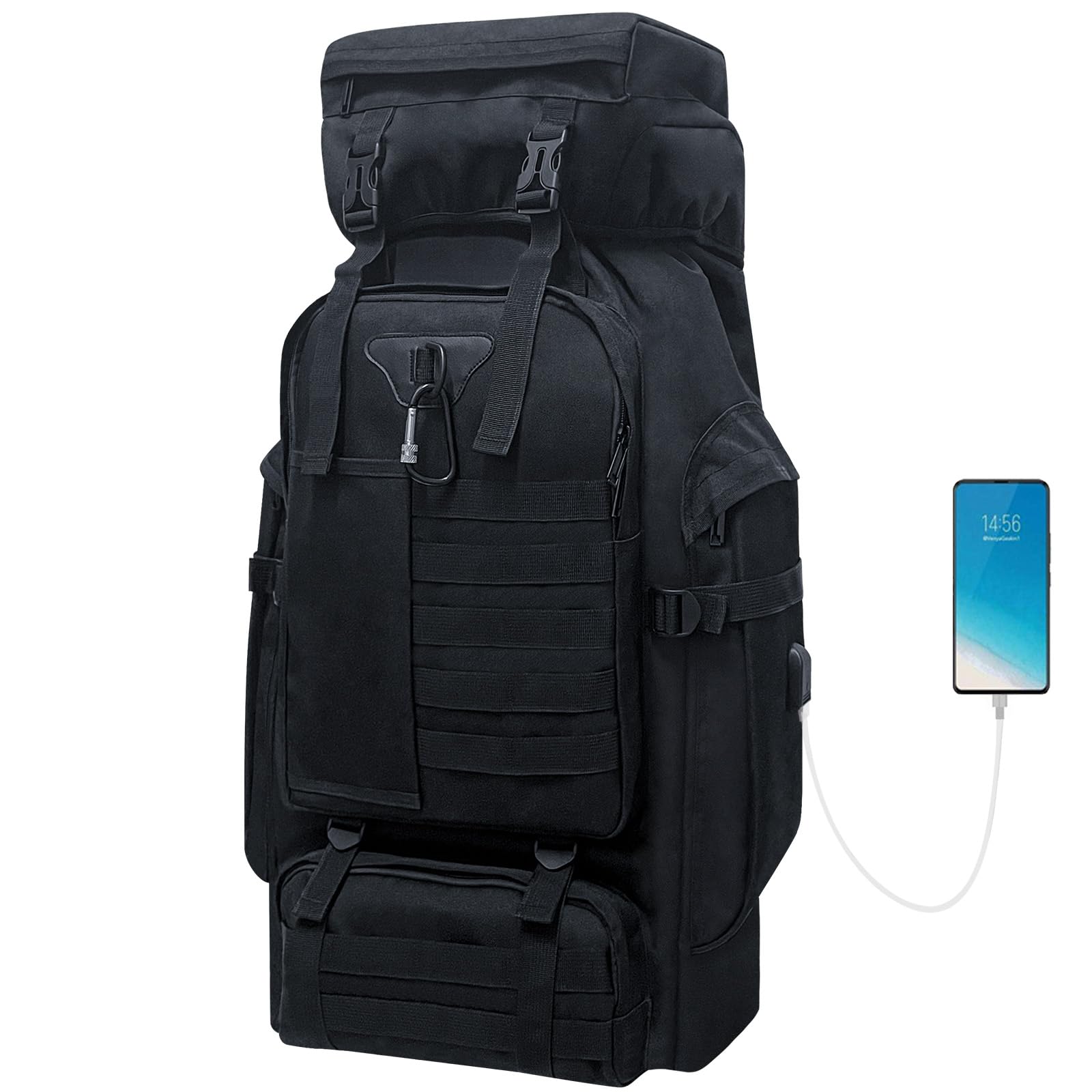 Wesoke 80L 100 Liters Camping Hiking Backpack for Men Women, Waterproof Extra Large Outdoor Travel Military Tactical Rucksack