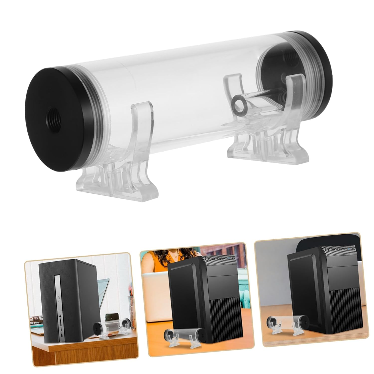 Computer Water Cooling Cylinder Full Open Design Thread Acrylic Reservoir Tank for Pc Cooling System