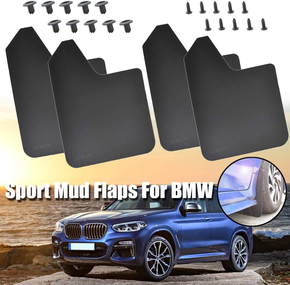 XUKEY Mud Flaps Mudflap Splash Guards Mudguards for BMW 1 2 3 4 5 6 7 8 Series X1 X2 X3 X4 X5 X6 X7 M3 M4 M5 M7 M8 M Sport F16 G05 G06