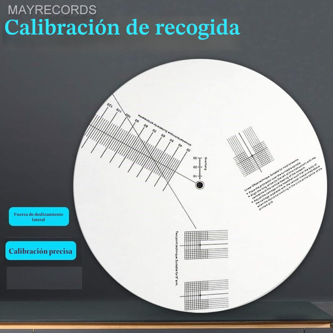 Tocadiscos cartucho estera de esquina de alineación antideslizante vinilo sonido placa de recogida placa de calibración telémetro medidor de ángulo herramienta de ajuste regla regla para
