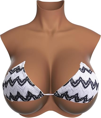 Plus Size Silicone Breastplate,Fake Breast B-S Cup Fake Boobs for Crossdressers Transgender Drag Queen Cosplay