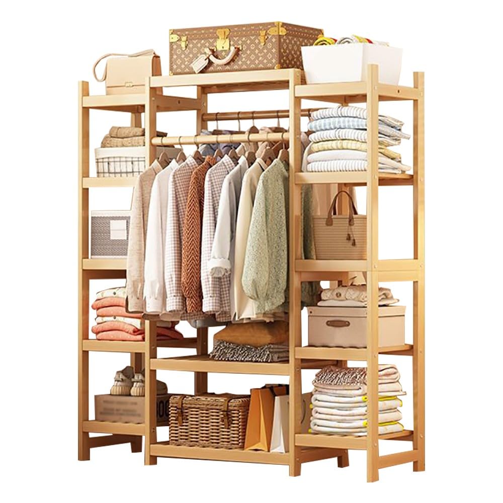 Portemanteau en bois avec base solide et étagère de rangement pour entrée