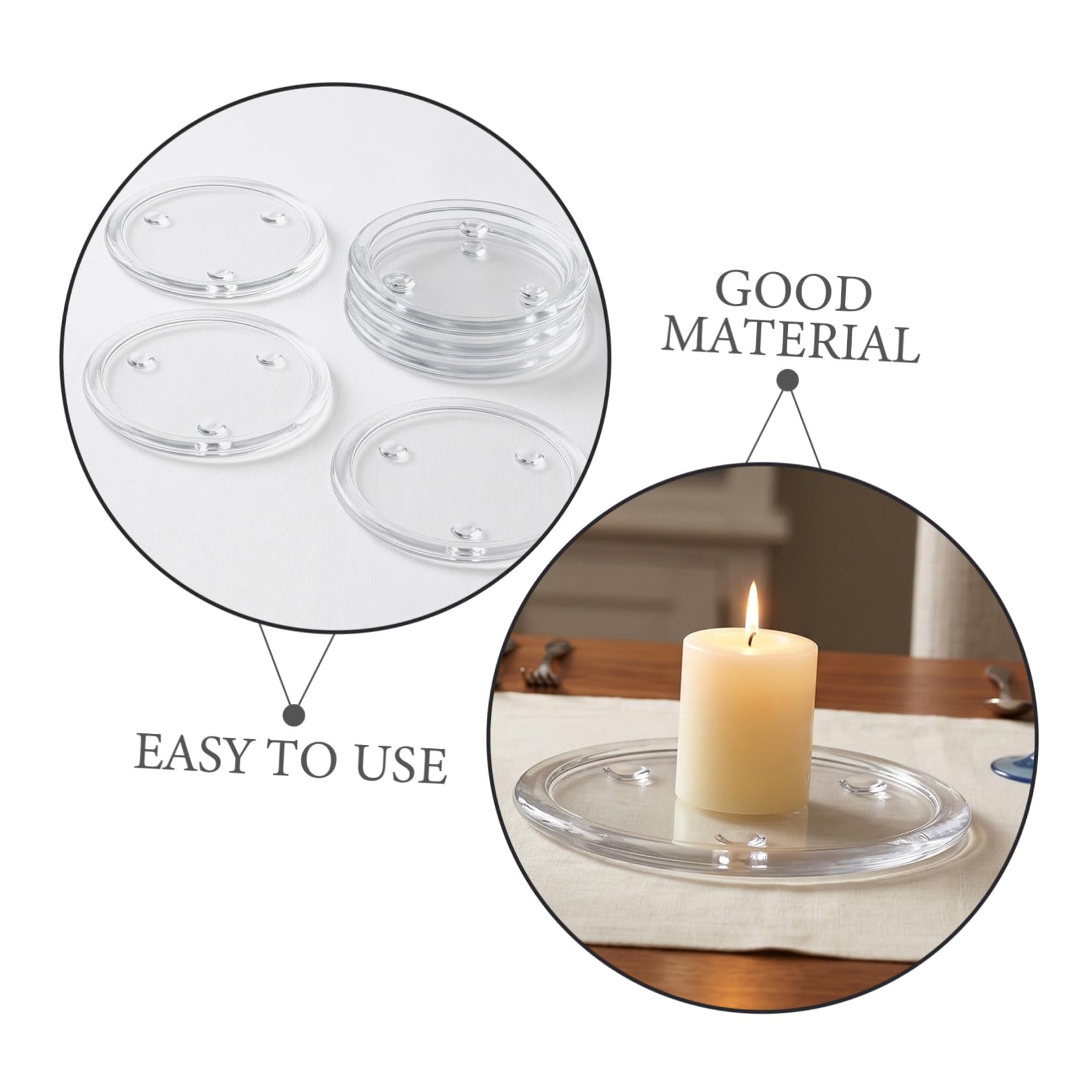 VICASKY 6 Piezas Portavelas de Cristal Redondo para Velas Cilíndricas Té