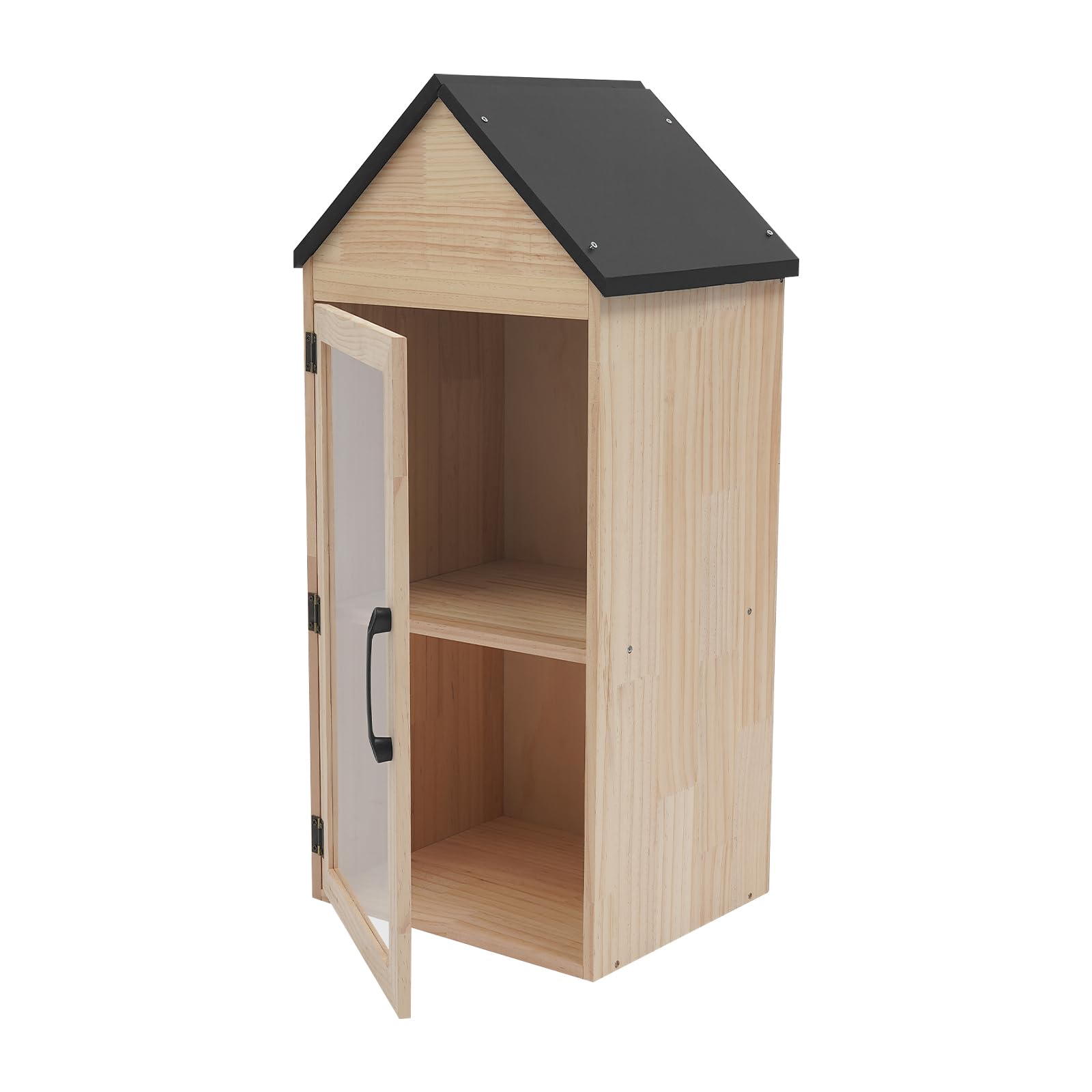 Little Library Box Outdoor 2-poziomowe pudełko na książki, drewniane, małe pudełko do przechowywania książek dla majsterkowiczów, sąsiadów, społeczności i szkół