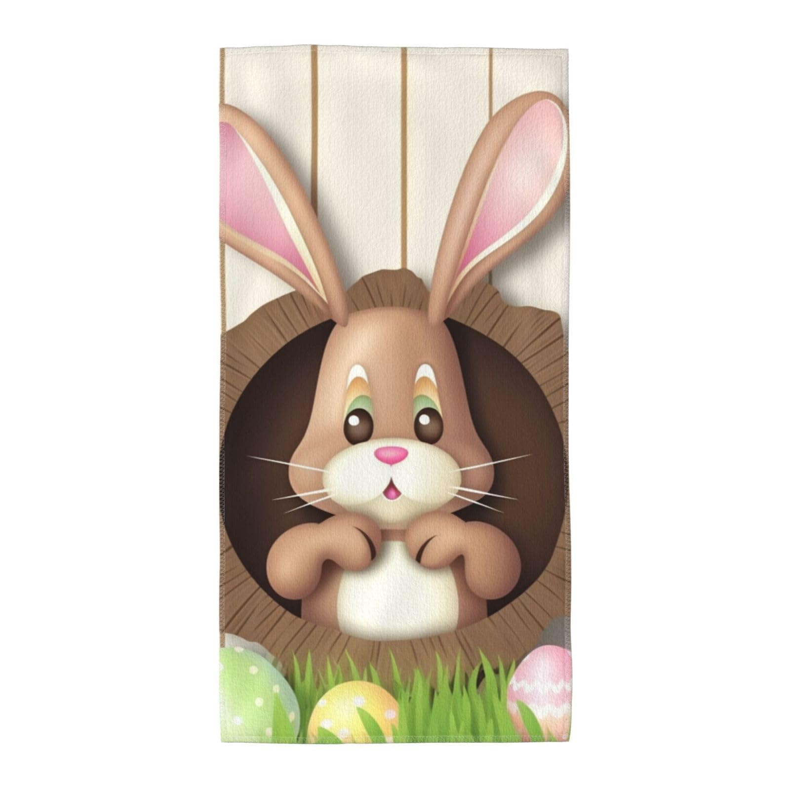 FekiLoot Absorbent Hand Towels 12"X24" Decorative Bathroom Towel Soft Microfiber Face Towel Easter Bunny Wooden Hole Dish Kitchen Towels for Bathroom Kitchen Hotel Spa Bath Towels