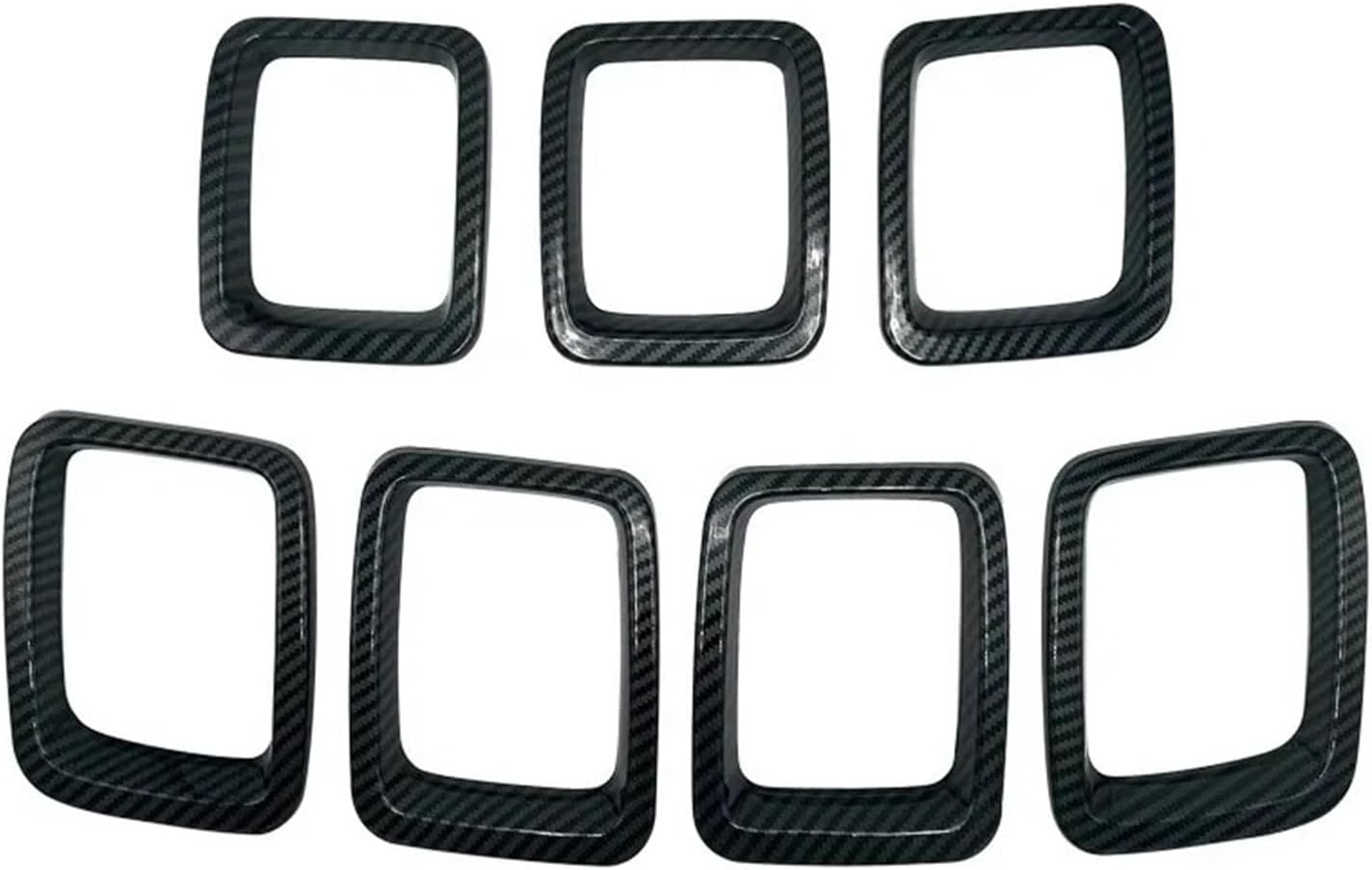 Front Bumper Grille Grill For Jeep For Compass MP 2017 2018 2019 2020 Car Grille Inserts Front Grill Cover Frame Trims Kit Exterior Accessories(Carbon fiber)