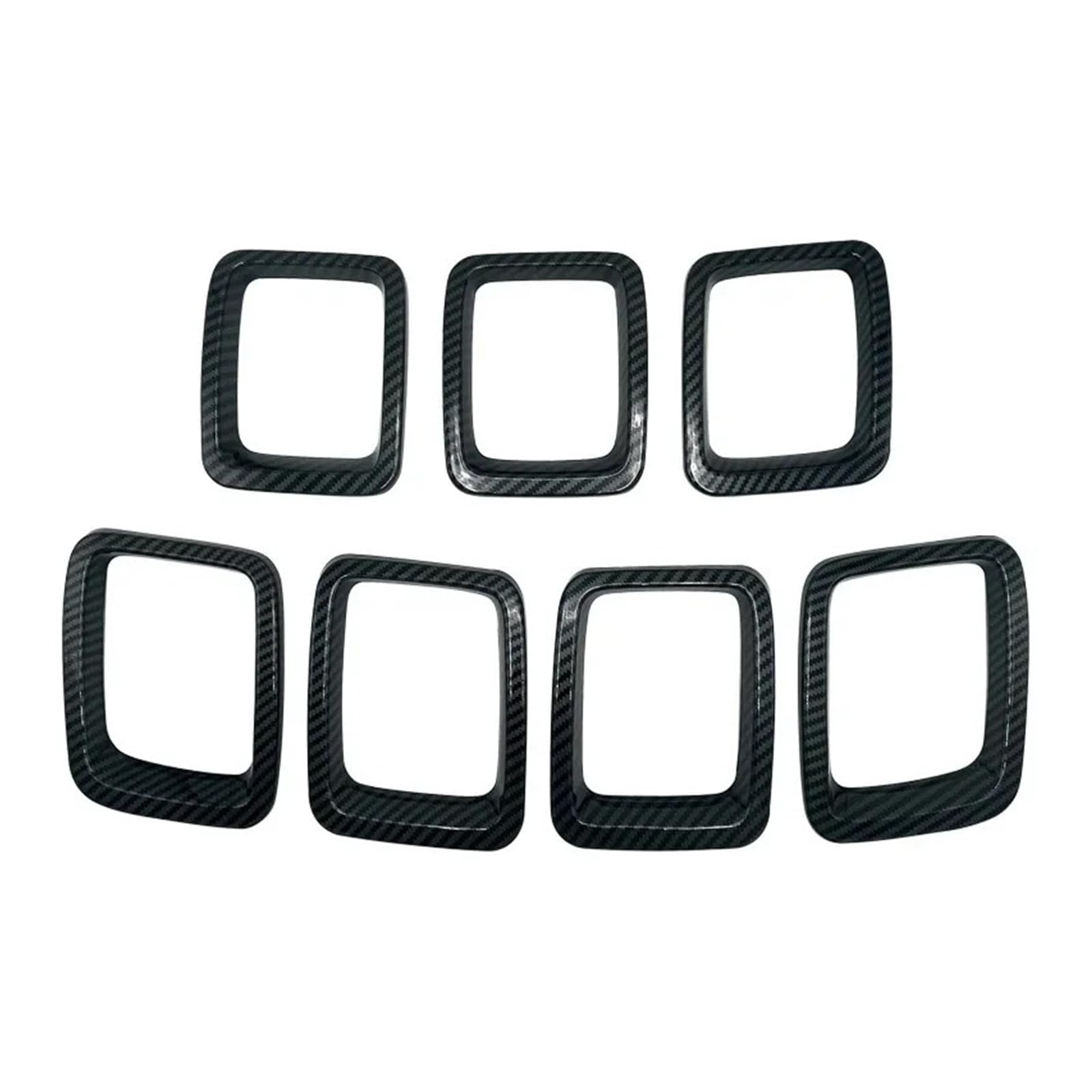 Front Bumper Grille Grill For Jeep For Compass MP 2017 2018 2019 2020 Car Grille Inserts Front Grill Cover Frame Trims Kit Exterior Accessories(Carbon fiber)