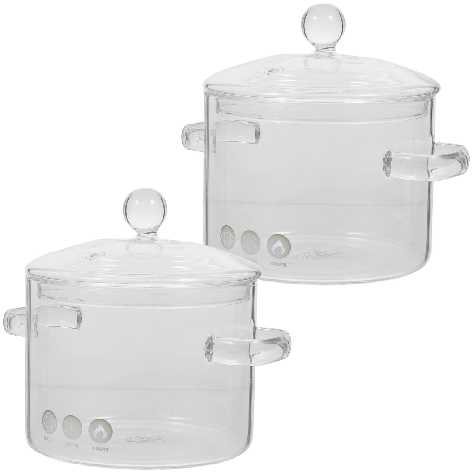 Marmite en verre borosilicate 1350ml SOIMISS avec couvercle et double poignée