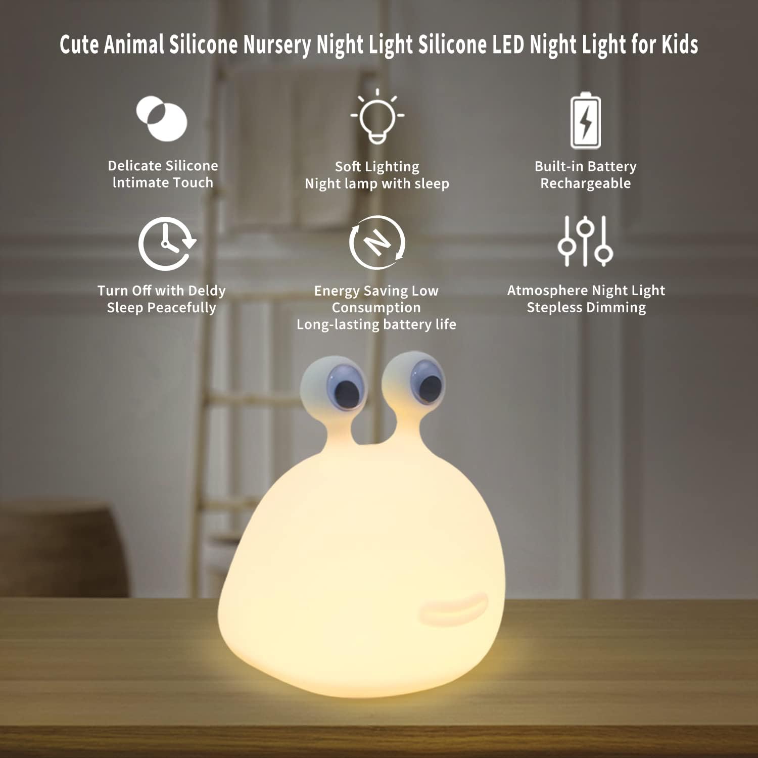 Linda luz nocturna para niños, regalos de cumpleaños, decoración de habitación, decoración de dormitorio para bebé, lámpara de silicona suave, caja de regalo
