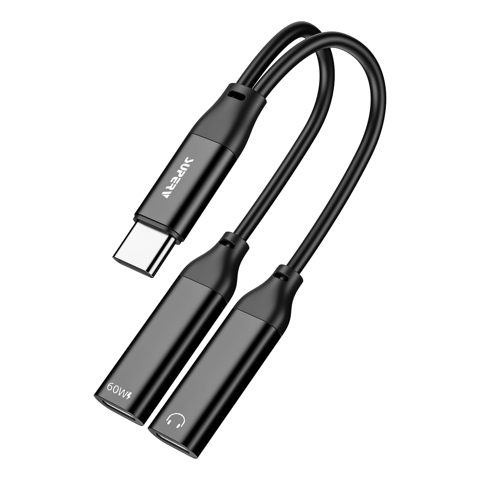 SUPERV USB C Male to Dual USB C Female Adapter Cable, 2 Ports, USB Type C to USB Type C Audio Adapter with PD 60W Fast Charging, Compatible for iPhone 15 Series, All Android Series
