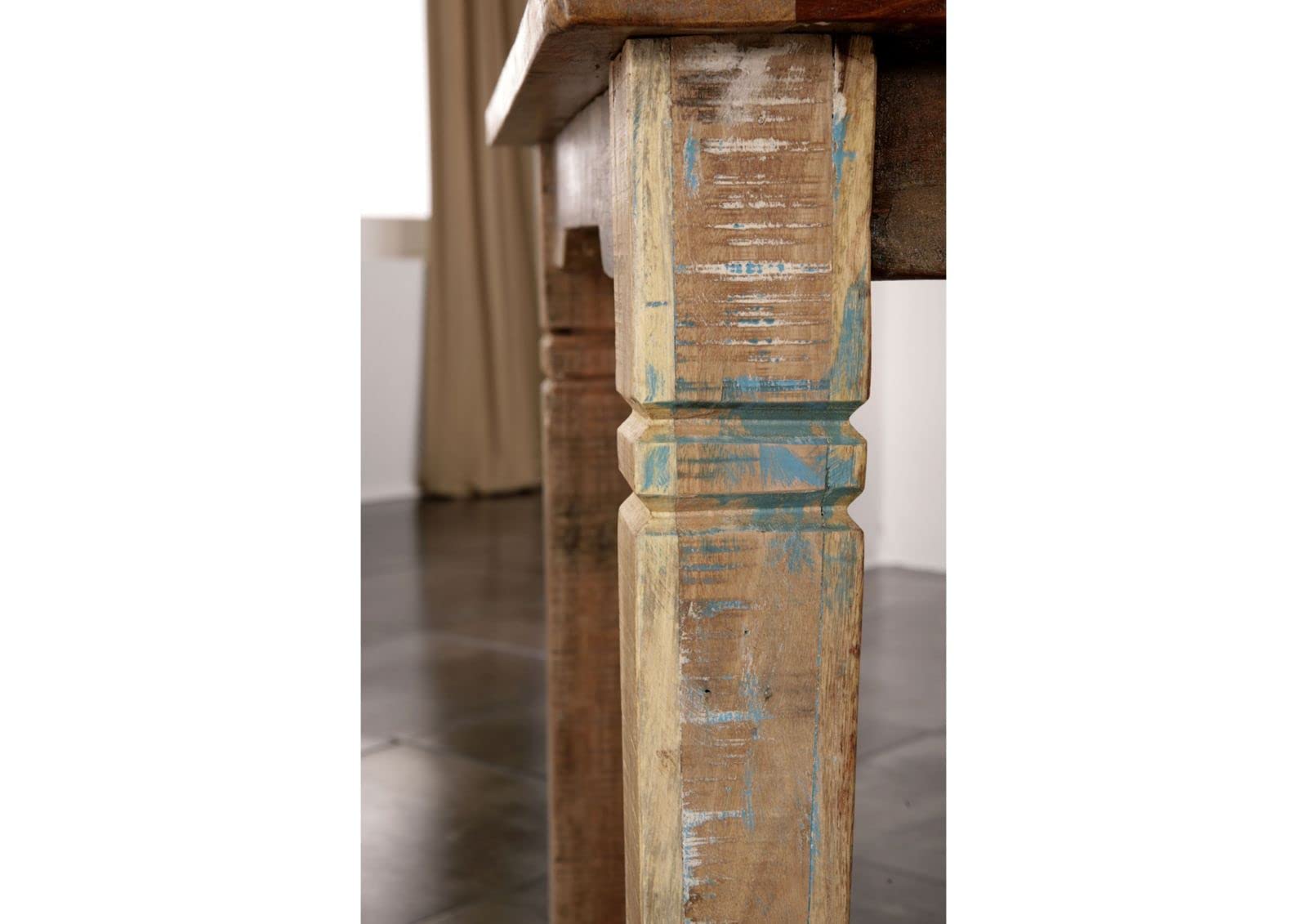 MASSIVMOEBEL24.DE Table à Manger 200x90cm - Bois Massif recyclé Multicolore laqué - Inspiration Ethnique - Nature of Spirit #32