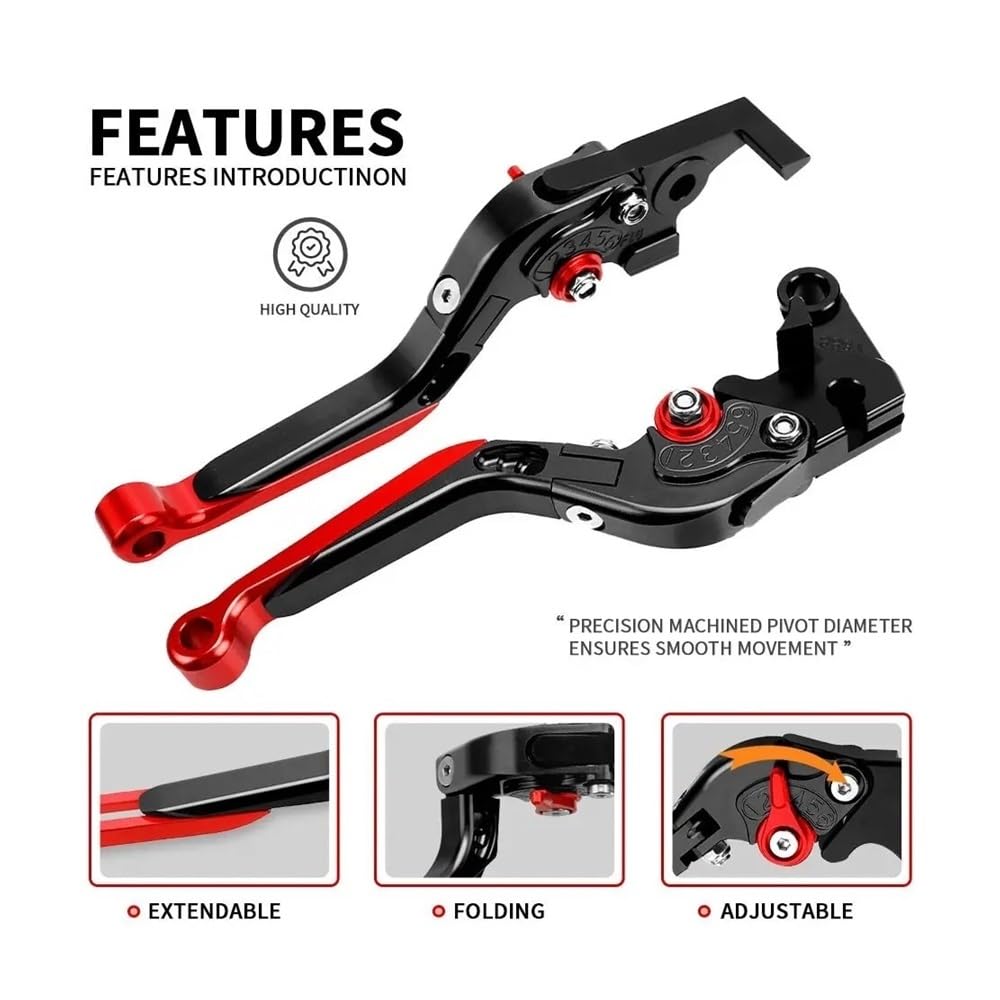 Leva freno frizione Per MONSTER 950 Per Monster 937 2021 2022 2023 Moto Allungabile Freno A Mano Leve Di Frizione Maniglia Manopole Del Manubrio(Monster-17)