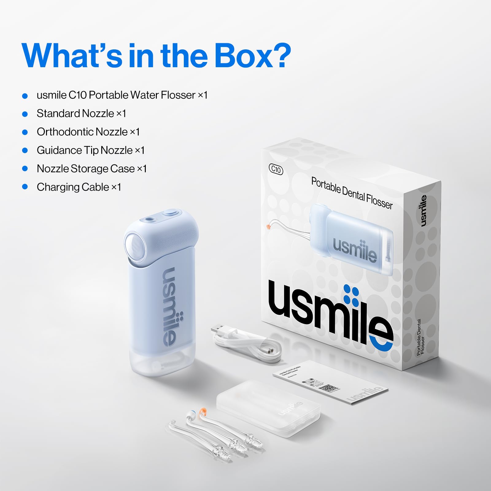usmile Irrigador bucal portátil C10 – 95 días de duración de la batería, 4 modos de limpieza, depósito de 180 ml, IPX7 resistente al agua, ideal para viajes, aparatos ortopédicos, implantes y encías — view 9