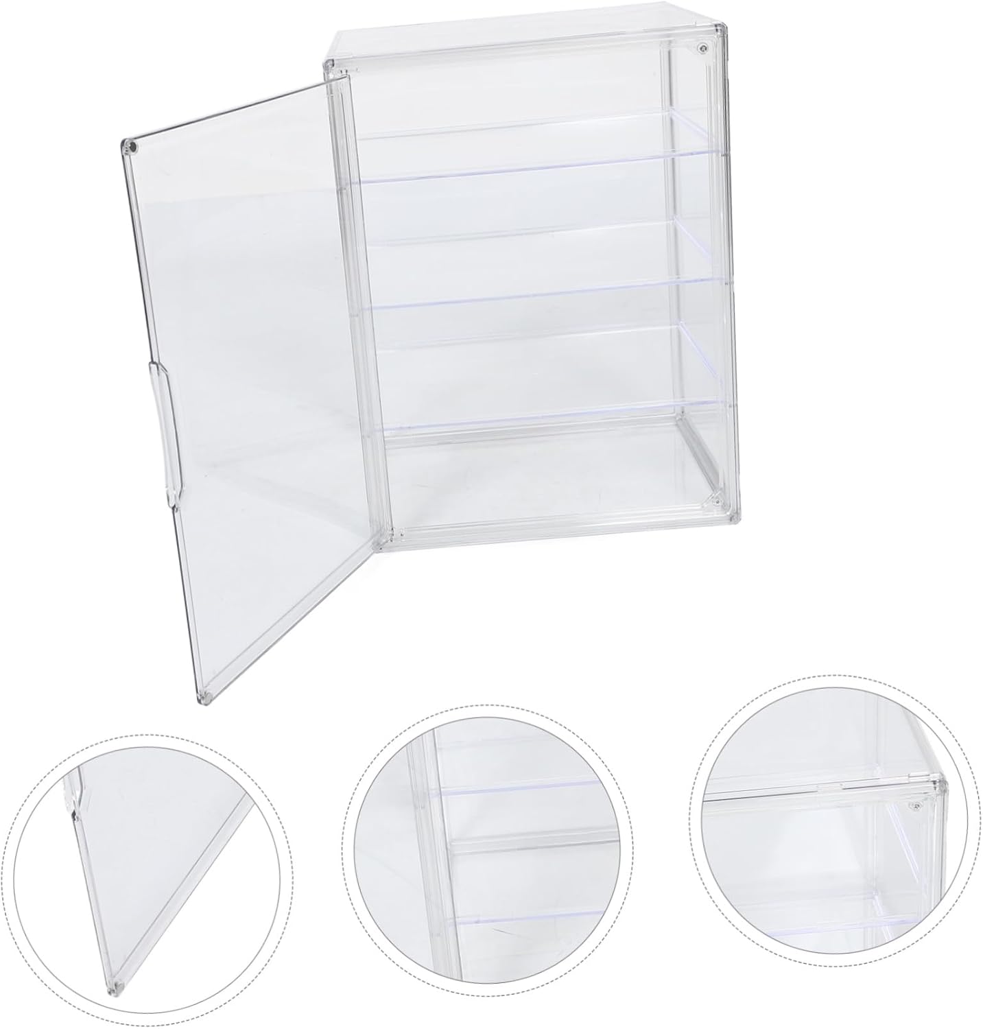 Healifty Adjustable Clear Bakery Display Case with Magnetic Door Kitchen Countertop Pastry Storage Box for Breads and Desserts Easy Maintenance and Sturdy Design