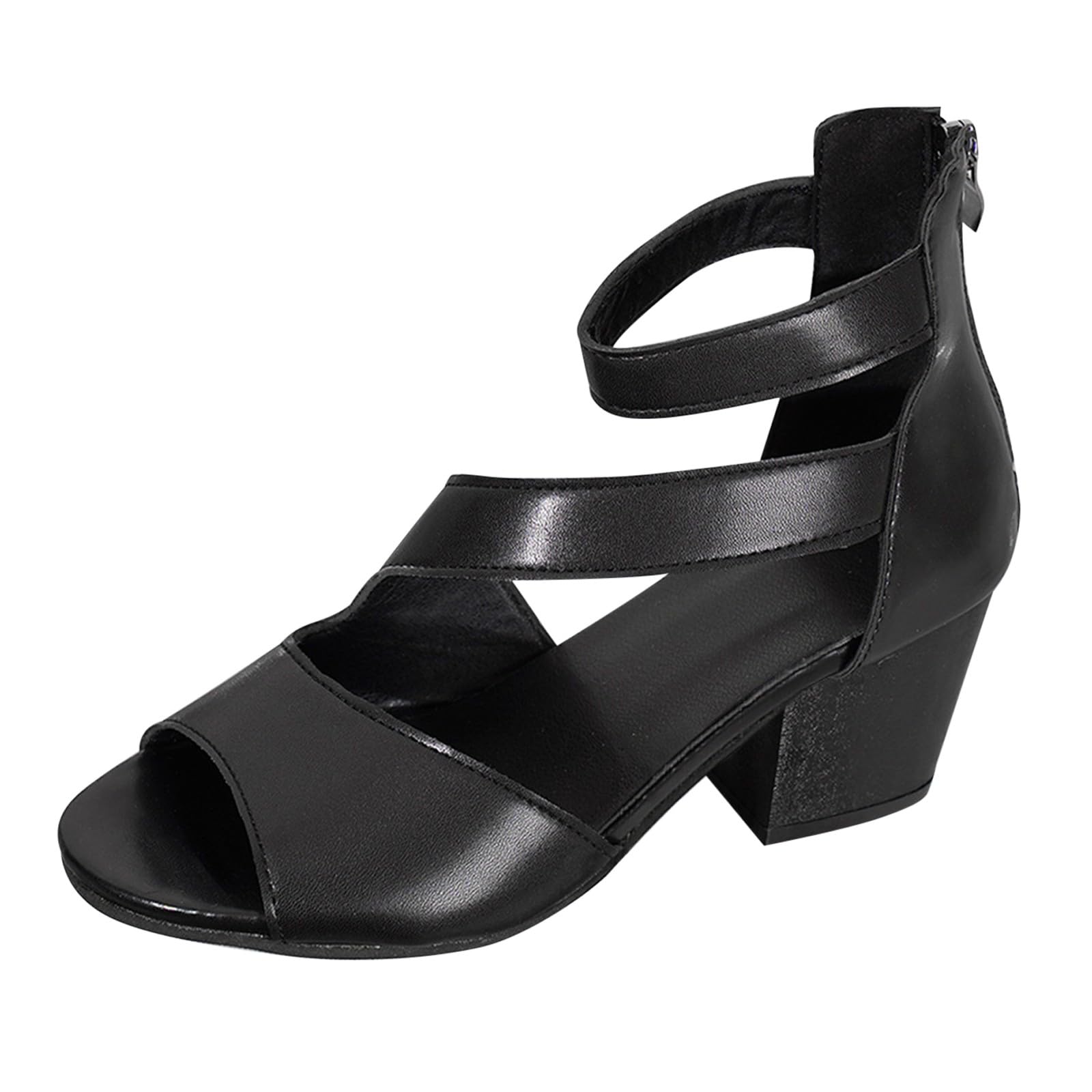 Scarpe Donna Tacco Sandali Estive Comode Largo Sandali estivi con di pesce spessi e con cinturino alla caviglia da donna in Europa e negli Stati Uniti Zeppa Sandalo Estivo Tacco
