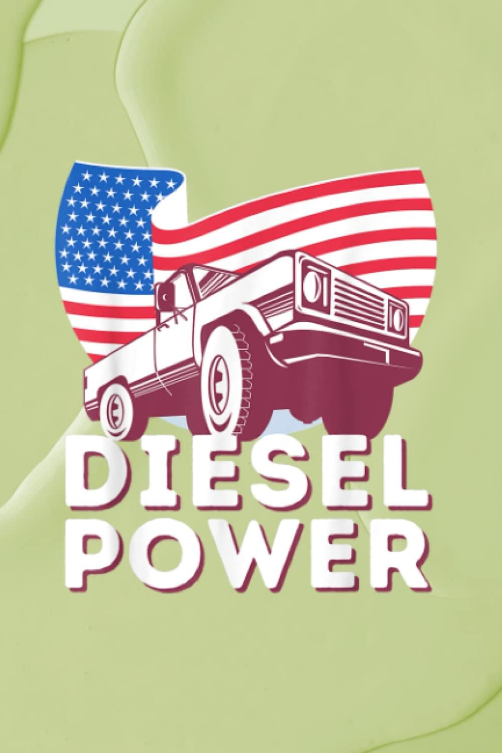 College Ruled - Diesel Power American Flag - Diesel Mechanic Pickup Truck