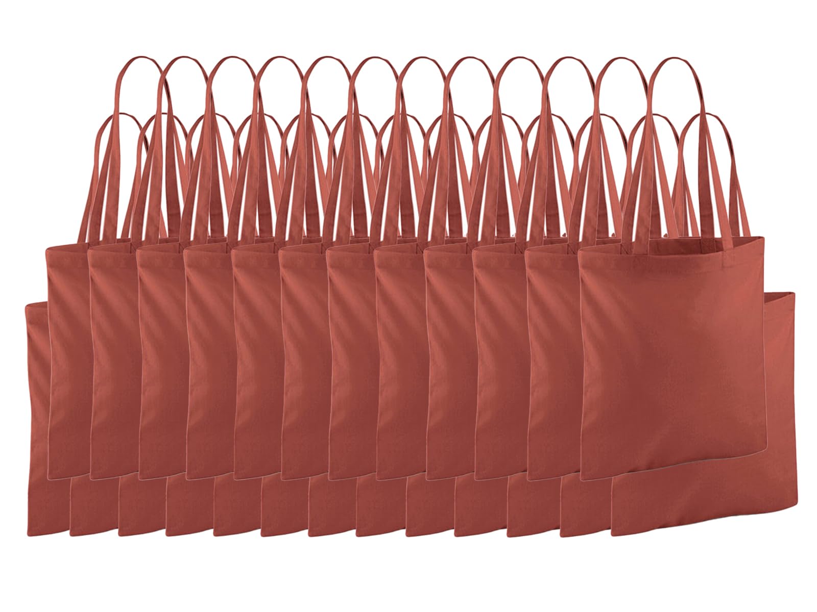 NGWorld Pack of Eco-Friendly Cotton Tote Bags - 25 x Orange Rust - One Size