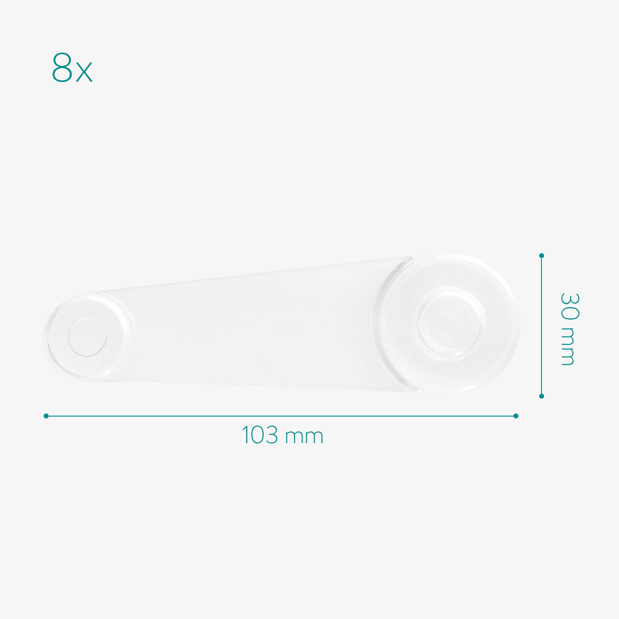 Image secondaire de Lot de 8 Cales-Portes Adhésifs Navaris - Butoirs de Porte Autocollants 10,3 x 3 cm