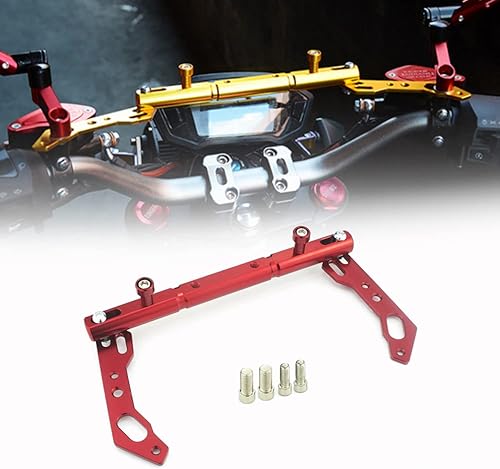 Heinmo Barra de equilibrio ajustable para motocicleta, barra transversal, horquilla, palanca de refuerzo, soporte de teléfono GPS, soportes para