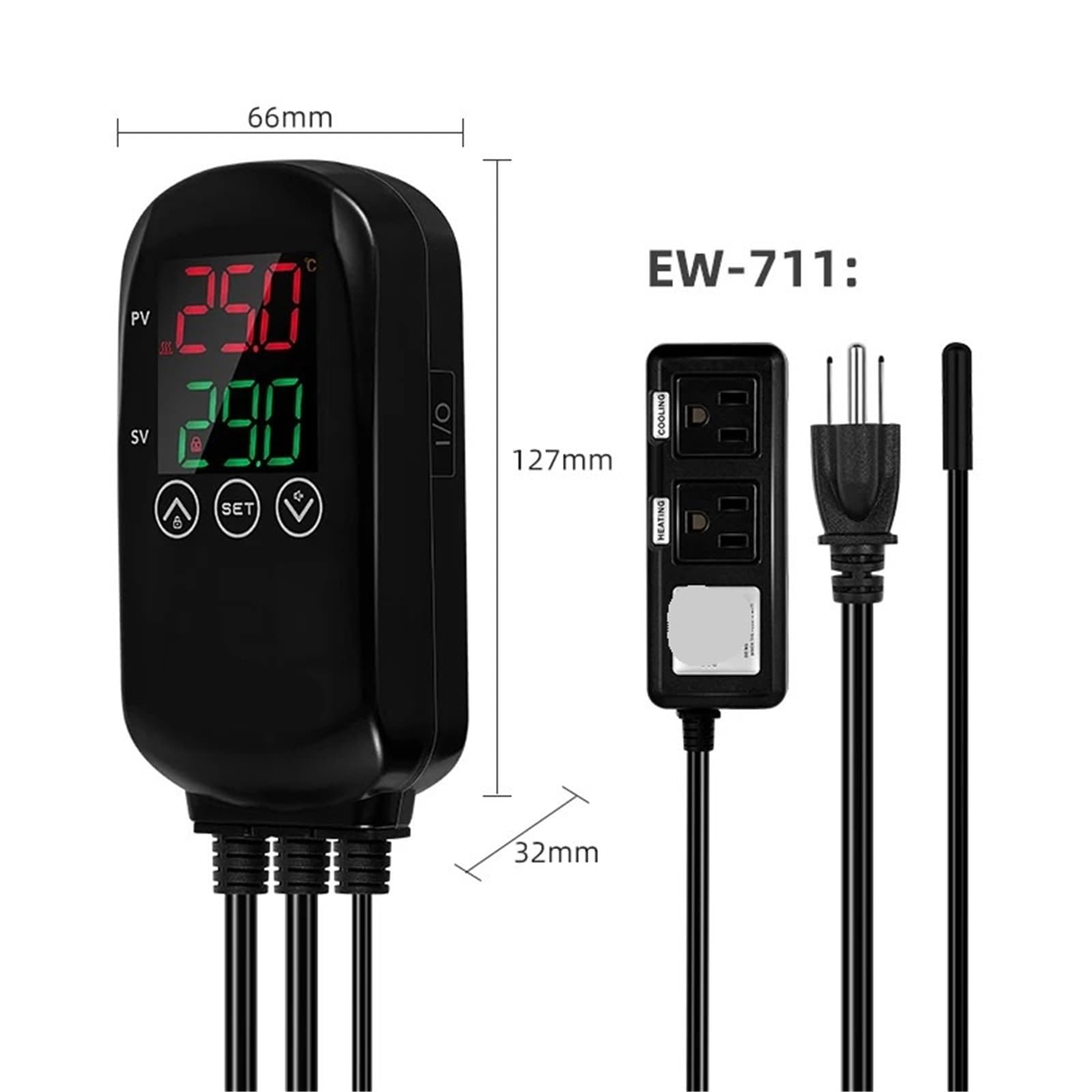 Termostato enchufable EW-711 for acuarios y terrarios.(AU Plus)