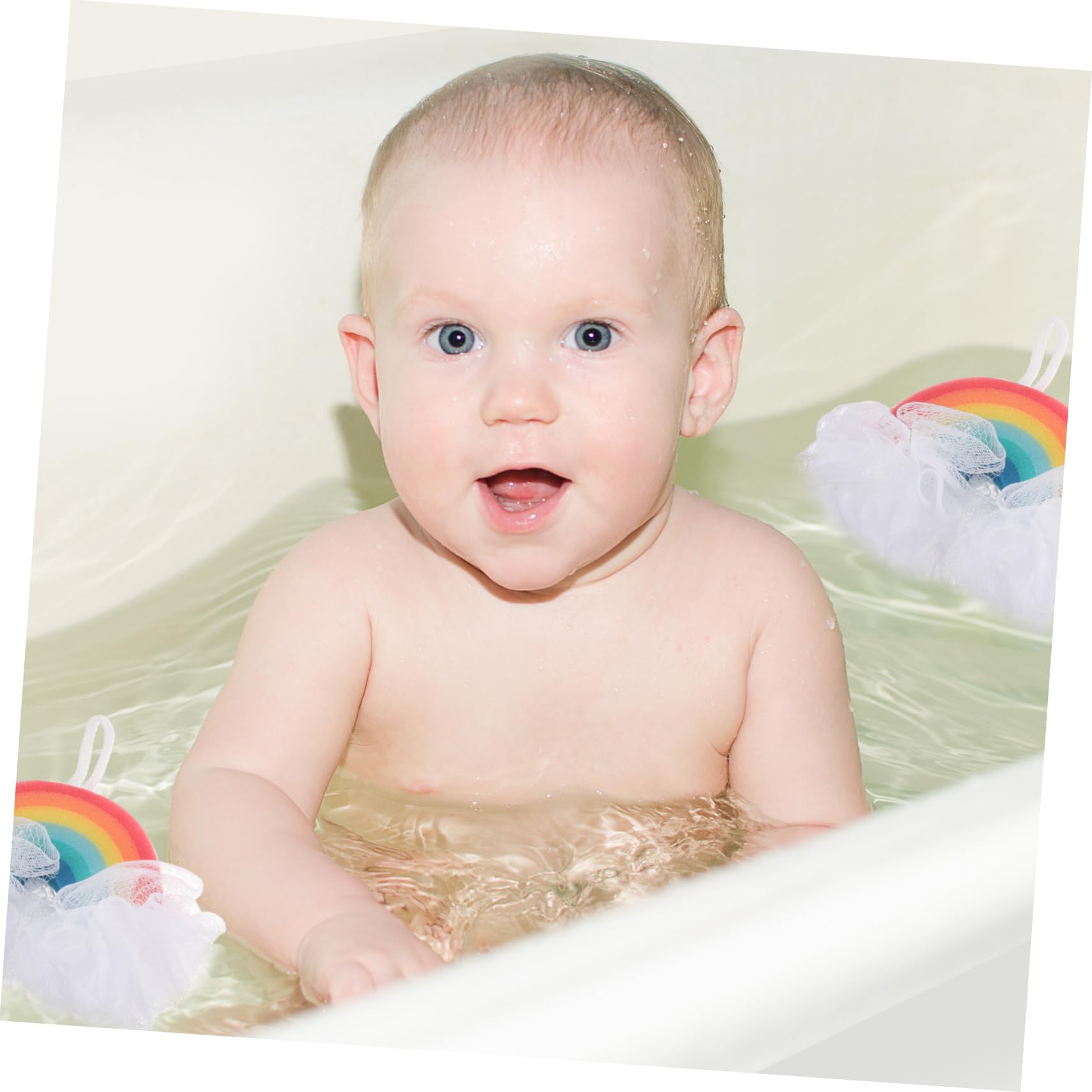 Anneome Spugna da Bagno Arcobaleno 2 Pezzi, Spugna Esfoliante Morbida per Bambini, Scrub Delicato Corpo per Bagno e Doccia, Materiale Confortevole e Portatile, per Pelle Sensibile
