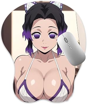 3D Mouse Pad Oppai Mousepad with Soft Gel Wrist Rest Anime Manga Gaming Boob pad Anti-Slip Mouse Mat Shinob
