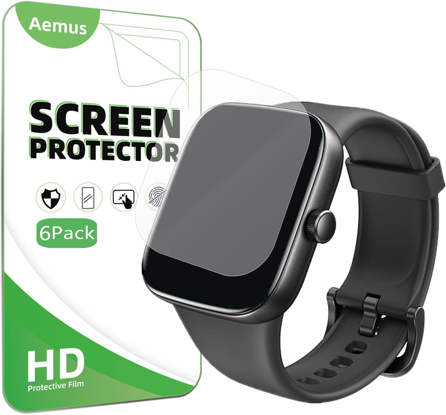 Screen Protector Compatible for TOZO S7 Smart Watch 1.85" (6 Pack) Clear TPU Soft Film For S7 Fitness Tracker Watch Screen Film