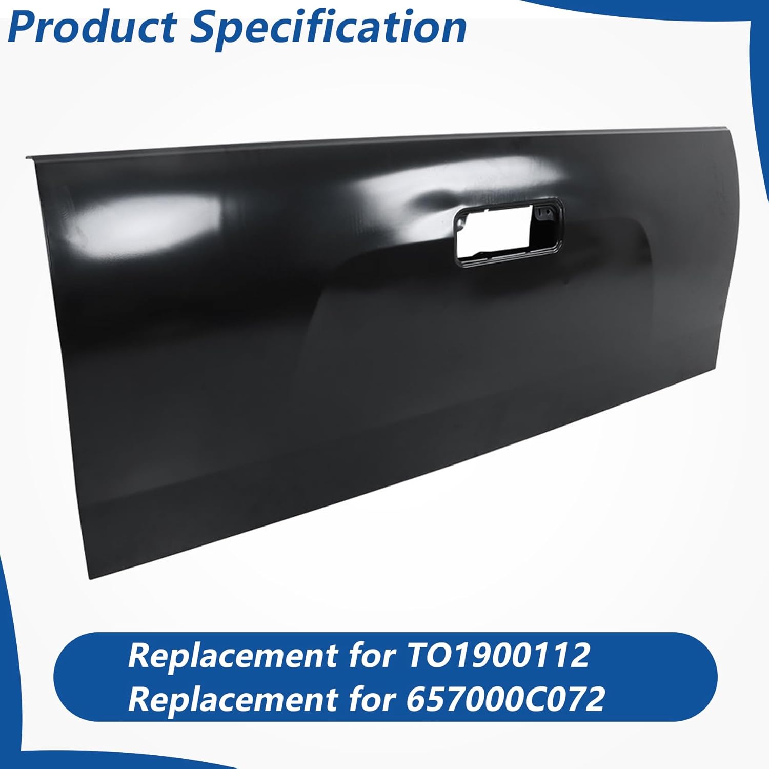 WFLNHB Rear Trunk Bed Tailgate Tail Gate Shell Black Replacement for Toyota Tundra Pickup 2007-2013 TO1900112 657000C072