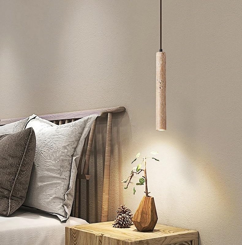 Suspension en travertin jaune, luminaire haut de gamme nordique