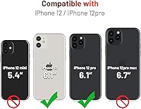 Vista 2 de OCASE Compatible con iPhone 12 Case/Compatible con iPhone 12 Pro Wallet Case, funda tipo cartera de piel sintética con tapa y tarjeteros con bloqueo