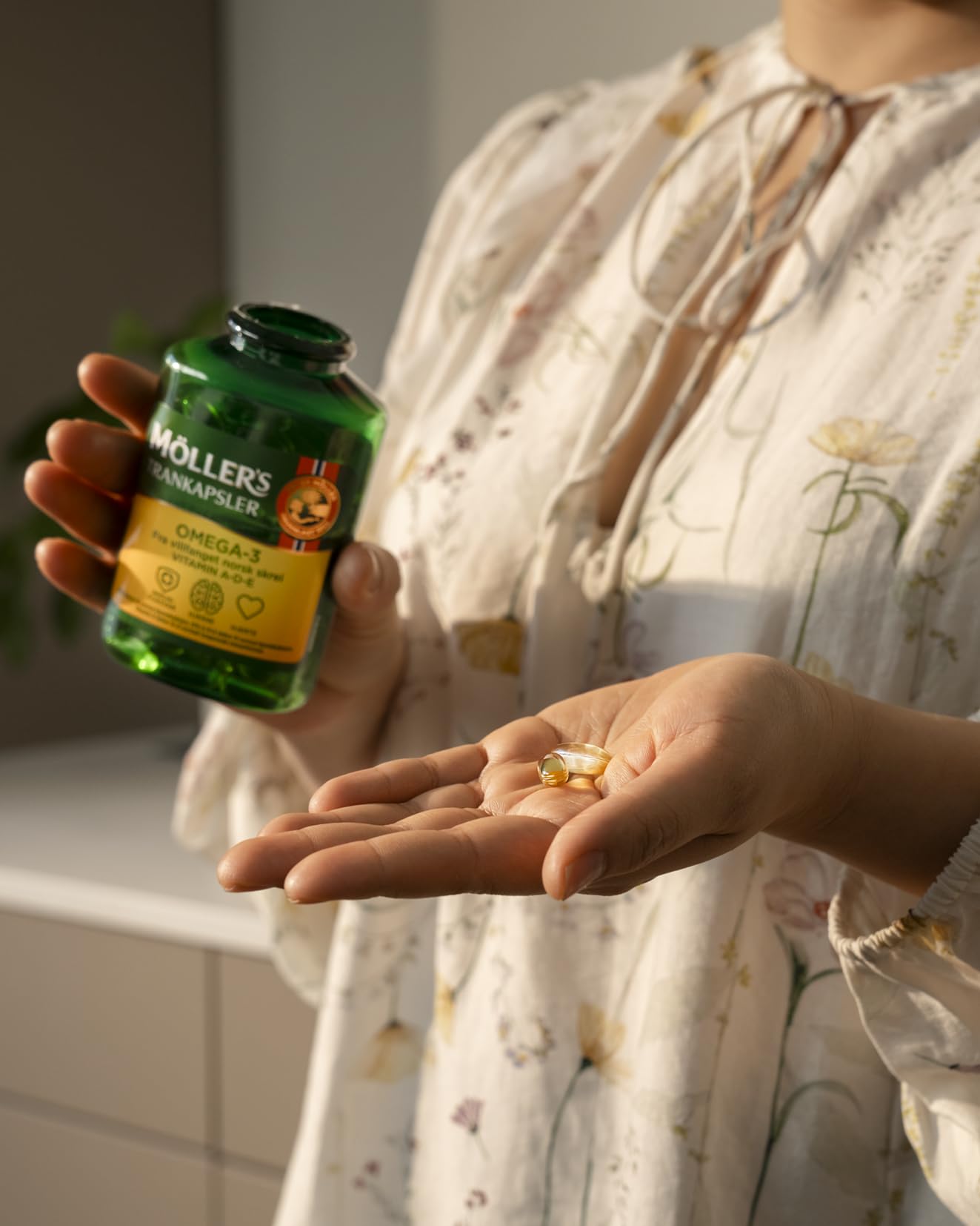 Moller’s ® | Lebertran Kapseln | Omega-3-Fettsäuren DHA & EPA, Enthält Vitamin A, D & E, Unterstützt Immunsystem, Herzfunktion, Gehirnfunktion & Sehkraft | 160 Stück
