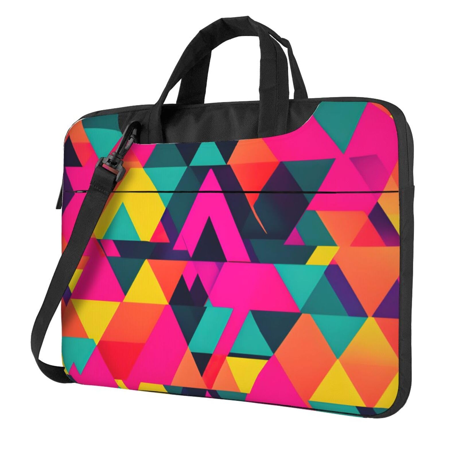 Bolsa portátil con impresión de triángulos coloridos y diseño elegante de oficina 8