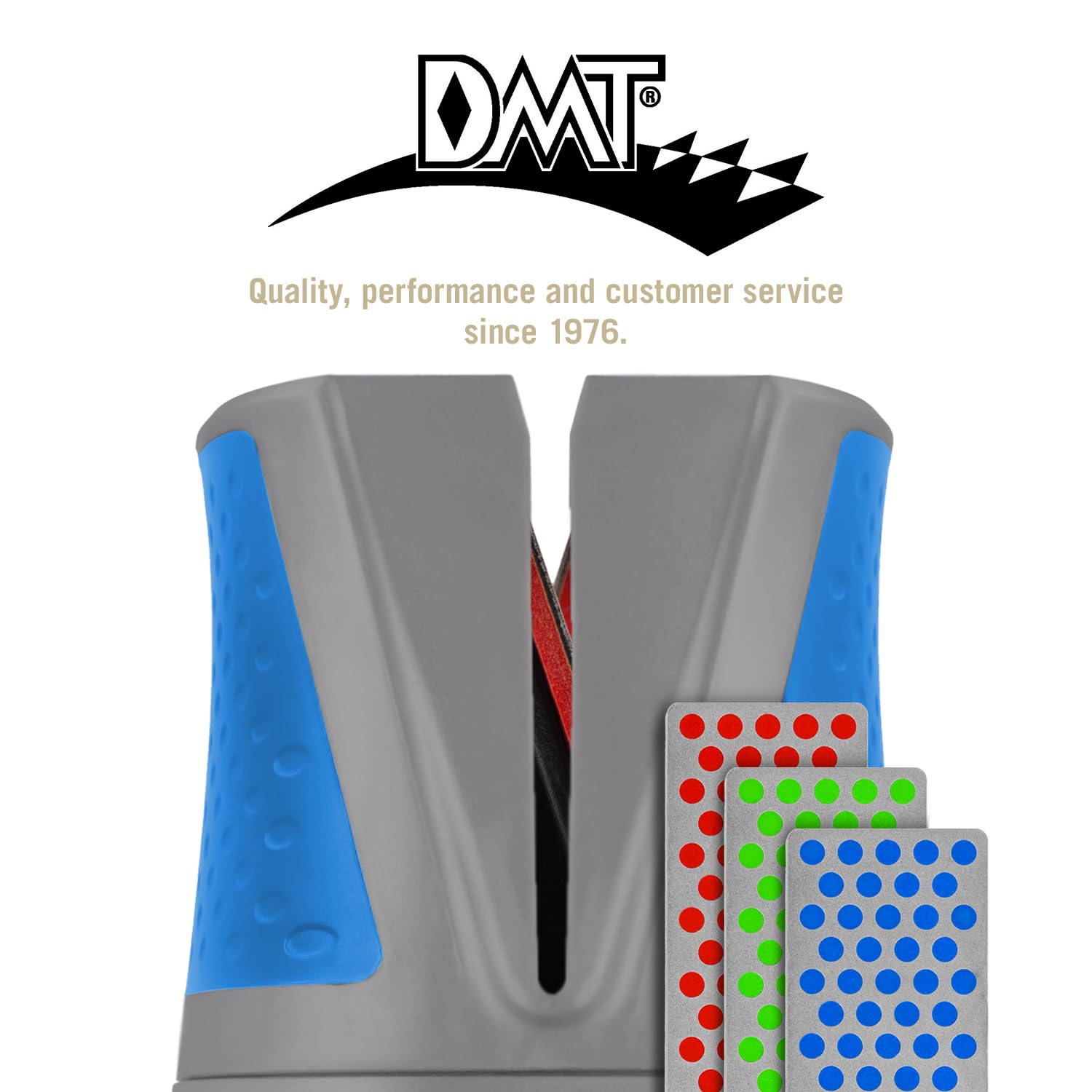 DMT SimpleSharp Blau Bundle Grob, Fein & Extrafein | Diamant Messerschärfer für rasiermesserscharfe Klingen mit perfektem Schleifwinkel | Schärft beidseitig mit extraharten Diamant-Steinen