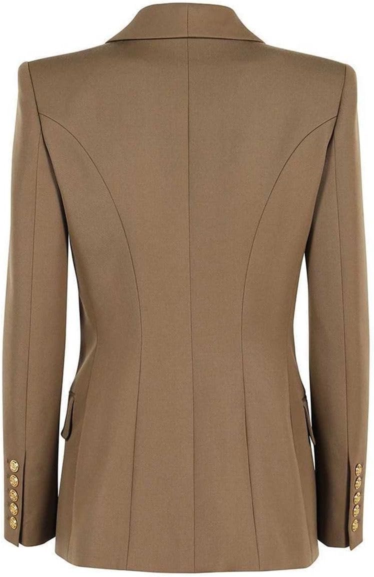 Women's Business Casual Double Breasted Blazer Dress Work Outfit Shawl Lapel Suit Jacket