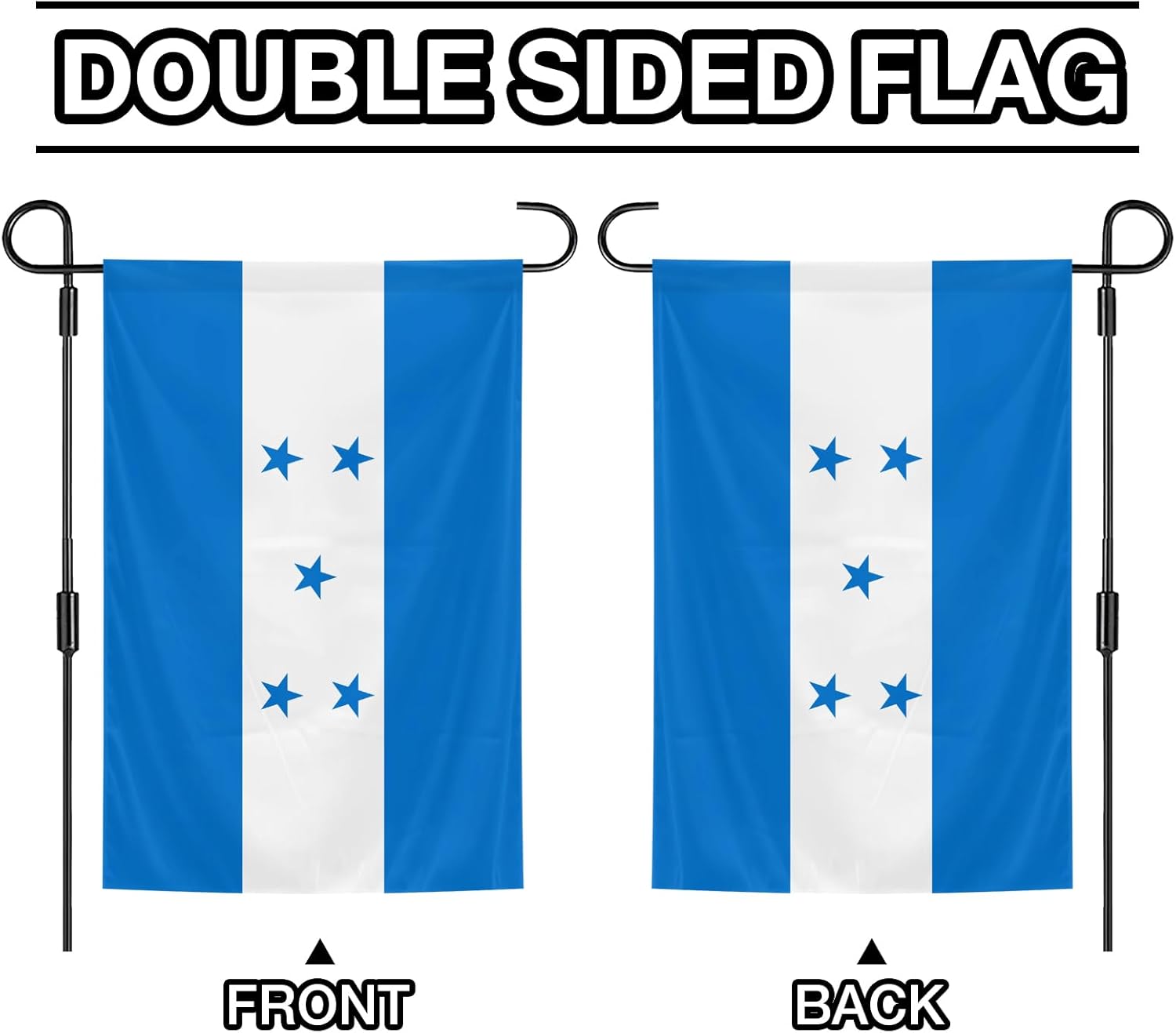 Honduras Flags 12 x 18 Inches Double Sided Polyester Garden Flags Vivid Color for Indoor and Outdoor Yard Garden Street Decorations - Image 3