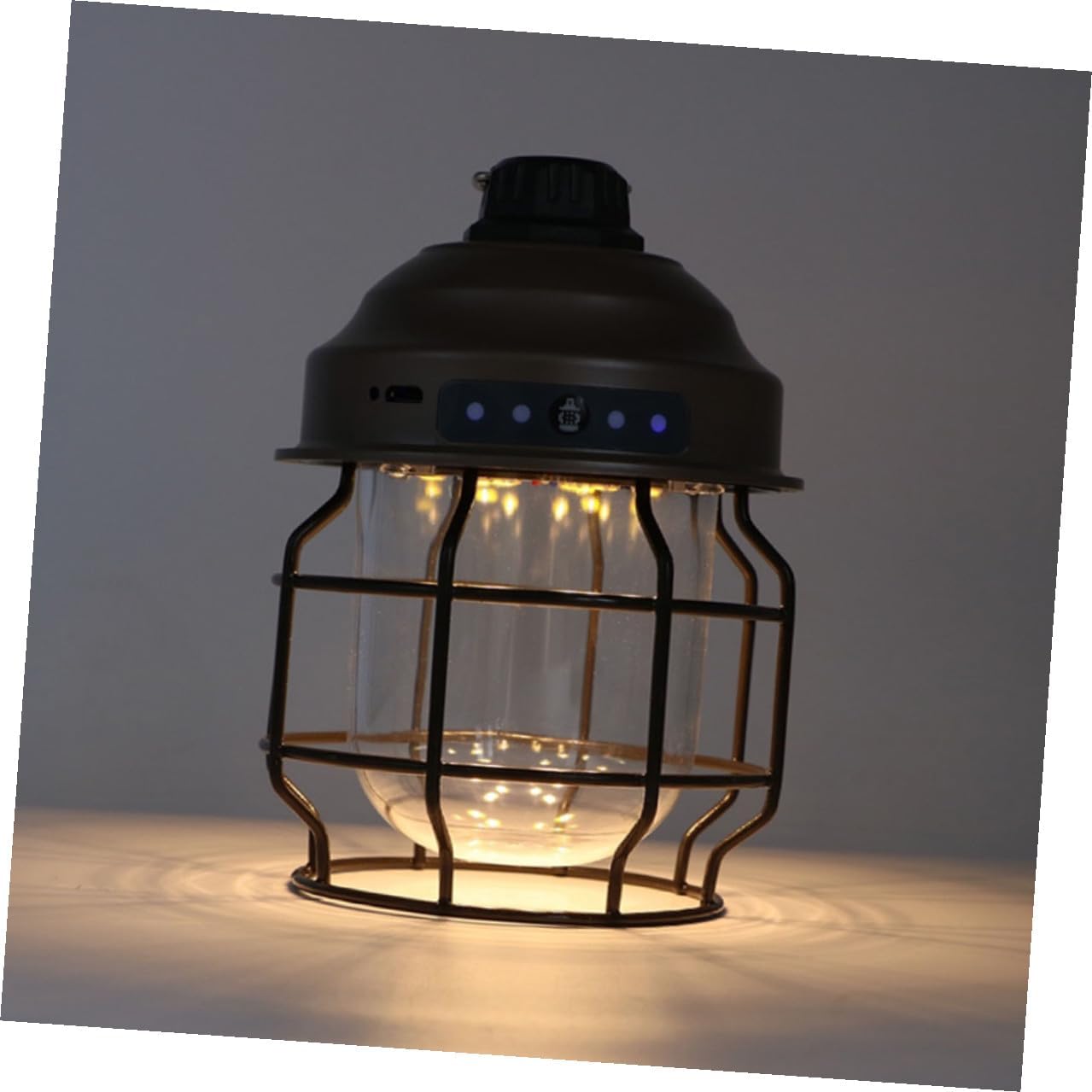 Retro Rechargeable Camping Lantern Portable Tent Light Multi-use Hanging Outdoor Lamp for Hiking Fishing Emergency