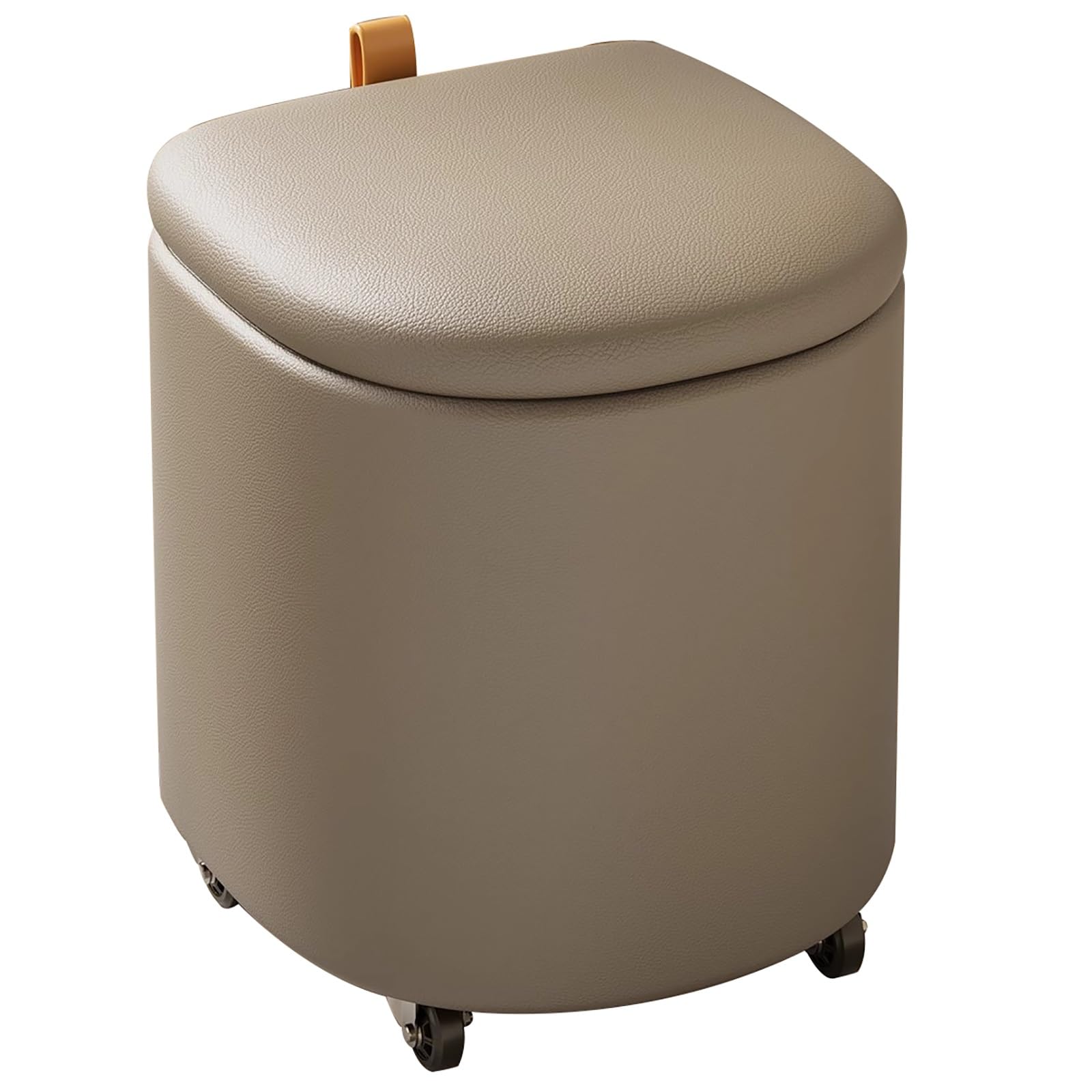 Taburete gris para tocador con almacenamiento, silla giratoria acolchada de
