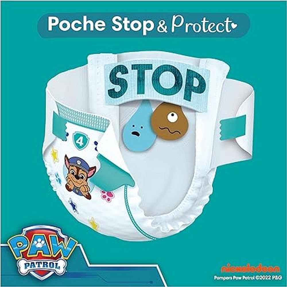 Pampers Baby-Dry, Talla 5, 186 Pañales, 11-16kg, Al Rescate Contra Los Chorros Gracias A Una Protección Integral Hasta 12h, Edición Limitada con Patrulla Canina, Pack de 1 Mes