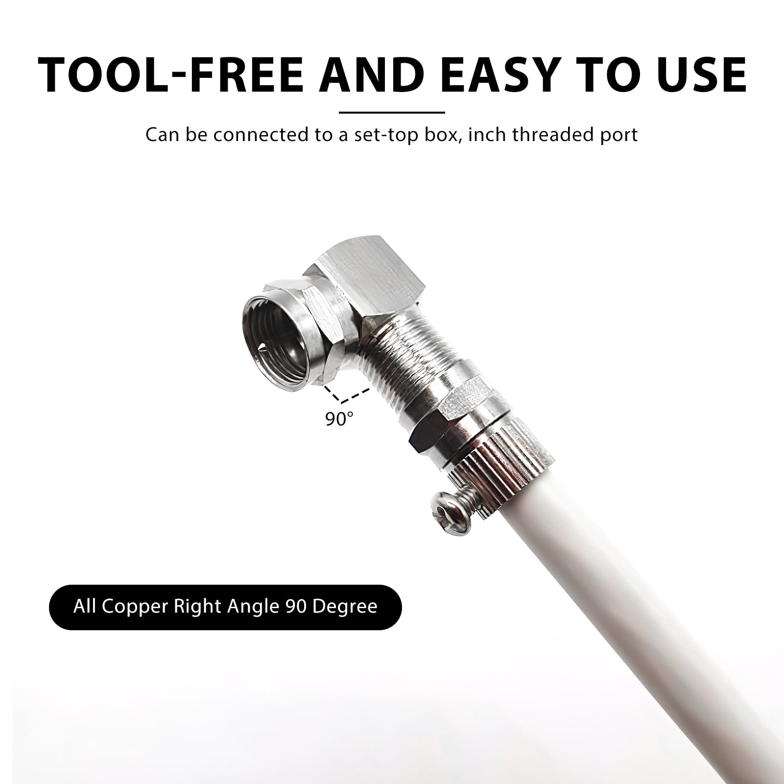 Set Di 2 Adattatori Angolari 90° F Connettore - Maschio A Femmina Per Cavo Coassiale 7mm, Per TV Satellitare E Antenna - Foto 8