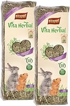 Vitapol Vita Herbal Hay for Rabbits & Rodents | Best Natural Polish Meadow Grass with Chamomile | High Fiber Digestive & Dental Care | (500 Gram, Pack of 2)