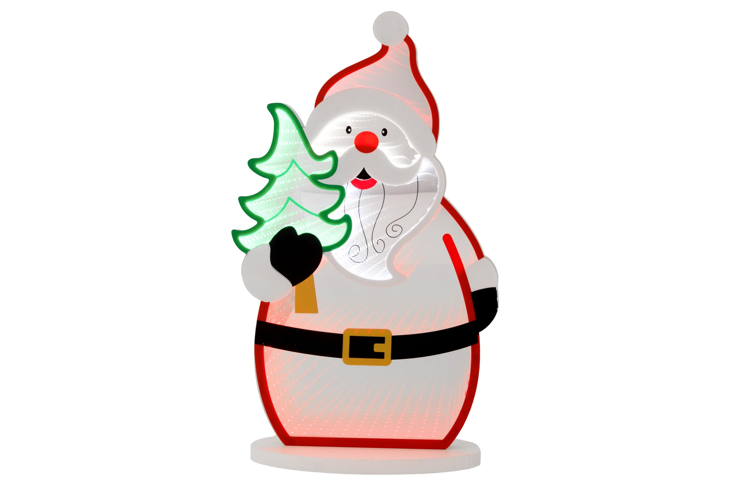 Santa LED multicolore USB en acrylique 39cm pour déco table Noël