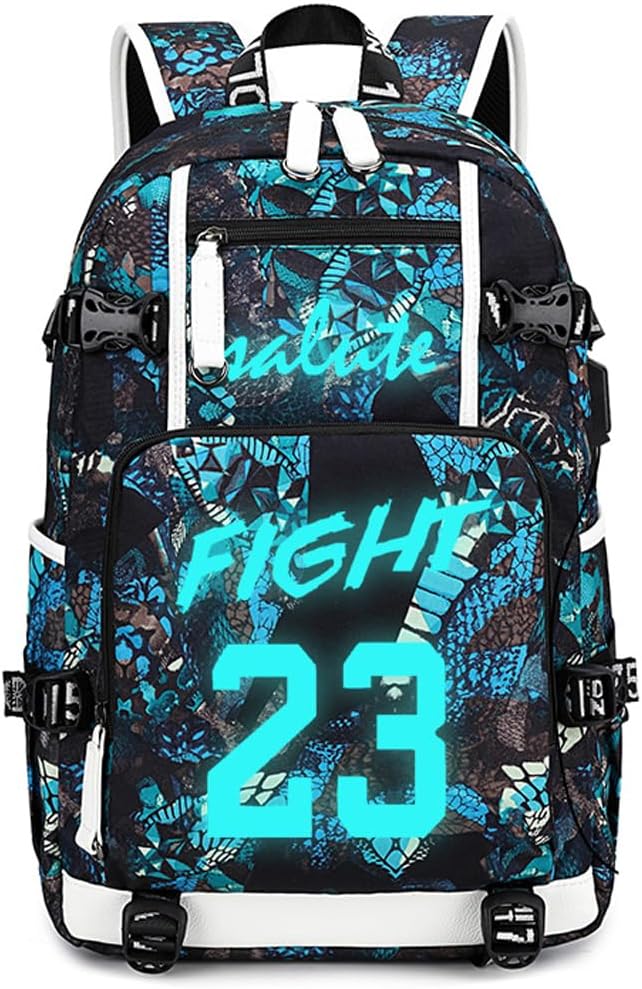 FANwenfeng Basketball Player 23 Luminous Backpack Travel Daypacks Fans Bag for Men Women (Style 7)