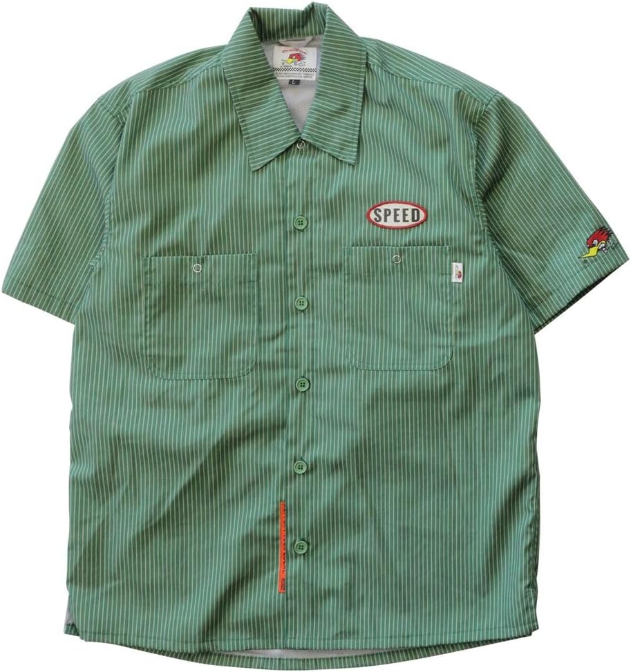 Stussy SHIRT Striped Garage Green 半袖シャツ Stussy SHIRT Striped Garage Green 半袖シャツ