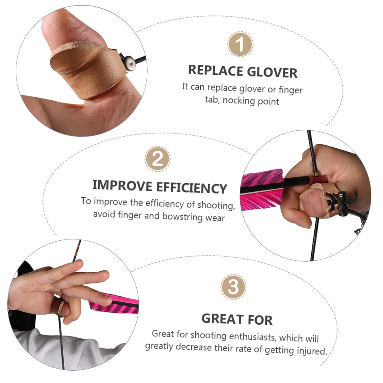 balacoo Leather Finger Protector Arm Guards for Reduce Vibration Easy to Use